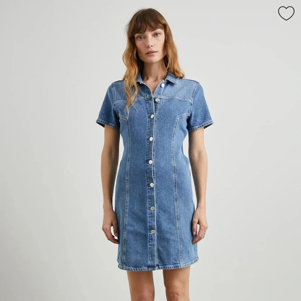 Rails Denim Pasadena Short Sleeve Button Front Dress 100% Cotton Mini Jean Sz S - Picture 6 of 6